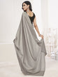 Load image into Gallery viewer, Seal Grey Ready to Wear One Minute Lycra Saree ClothsVilla