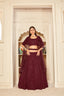 Seductive Maroon Thread And Sequins Embroidered Georgette Party Wear Lehenga ClothsVilla