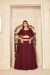 Load image into Gallery viewer, Seductive Maroon Thread And Sequins Embroidered Georgette Party Wear Lehenga ClothsVilla
