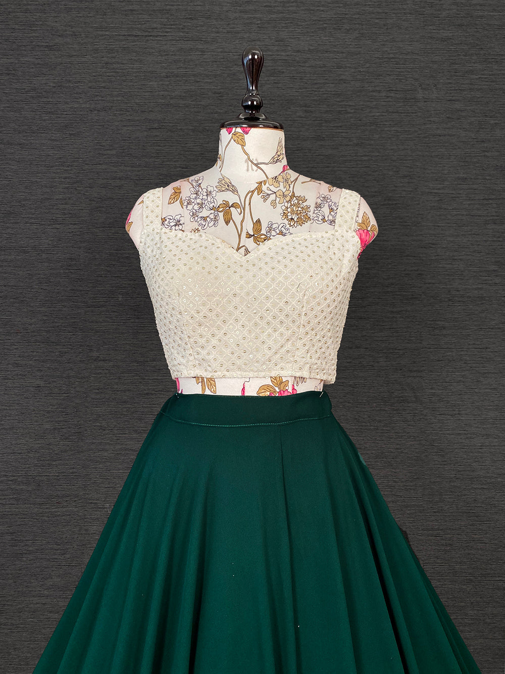 Green Color Georgette Lehenga Choli With Embroidery Work Koti Clothsvilla