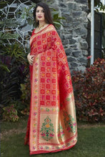 Load image into Gallery viewer, Impressive Red Soft Banarasi Silk Saree With Redolent Blouse Piece Shriji