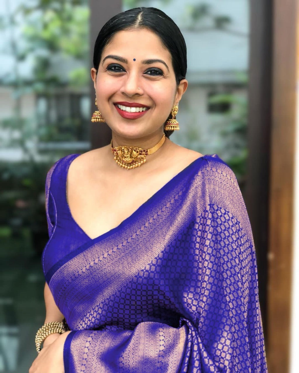 Assemblage Blue Soft Banarasi Silk Saree With Adoring Blouse Piece Shriji
