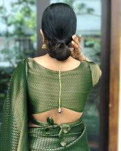 Load image into Gallery viewer, Ailurophile Green Soft Banarasi Silk Saree With Beleaguer Blouse Piece Shriji