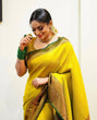 Load image into Gallery viewer, Wonderful Yellow Soft Banarasi Silk Saree With Girlish Blouse Piece Shriji
