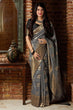 Load image into Gallery viewer, Desuetude Grey Banarasi Silk Saree With Panoply Blouse Piece Shriji