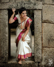 Load image into Gallery viewer, Demanding White Soft Silk Saree With Girlish Blouse Piece Shriji