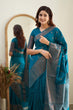 Load image into Gallery viewer, Designer Firozi Soft Silk Saree With Jazzy Blouse Piece Shriji
