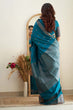 Load image into Gallery viewer, Designer Firozi Soft Silk Saree With Jazzy Blouse Piece Shriji