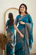 Load image into Gallery viewer, Designer Firozi Soft Silk Saree With Jazzy Blouse Piece Shriji