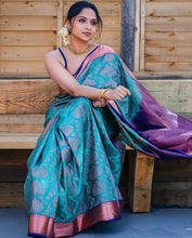 Load image into Gallery viewer, Lassitude Rama Soft Silk Saree With Unequalled Blouse Piece Shriji
