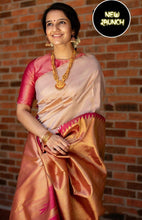 Load image into Gallery viewer, Splendorous Beige Soft Silk Saree With Snazzy Blouse Piece Shriji