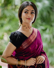 Load image into Gallery viewer, Lovely Purple Soft Silk Saree With Angelic Blouse Piece Shriji