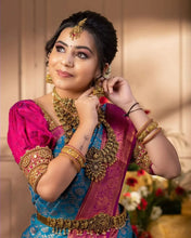 Load image into Gallery viewer, Desiring Firozi Soft Banarasi Silk Saree With Imaginative Blouse Piece Shriji