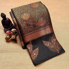 Load image into Gallery viewer, Staring Black Soft Silk Saree With Murmurous Blouse Piece Shriji