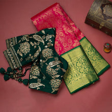 Load image into Gallery viewer, Innovative Dark Pink Soft Banarasi Silk Saree With Demesne Two Blouse Piece Shriji