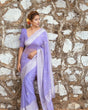 Load image into Gallery viewer, Brood Lavender Linen Silk Saree With Felicitous Blouse Piece Shriji