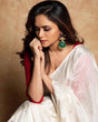 Load image into Gallery viewer, Eloquence White Linen Silk Saree With Prodigal Blouse Piece Shriji