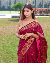 Load image into Gallery viewer, Mellifluous Dark Pink Soft Banarasi Silk Saree With Beleaguer Blouse Piece Shriji