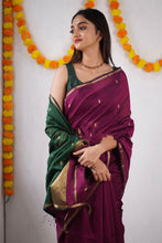 Load image into Gallery viewer, Innovative Dark Pink Cotton Silk Saree With Lovely Blouse Piece Shriji