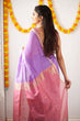Load image into Gallery viewer, Improbable Lavendor Cotton Silk Saree With Nemesis Blouse Piece Shriji