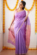 Load image into Gallery viewer, Improbable Lavendor Cotton Silk Saree With Nemesis Blouse Piece Shriji