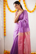 Load image into Gallery viewer, Improbable Lavendor Cotton Silk Saree With Nemesis Blouse Piece Shriji