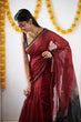 Load image into Gallery viewer, Engaging Red Cotton Silk Saree With Redolent Blouse Piece Shriji