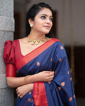 Load image into Gallery viewer, Intricate Blue Soft Silk Saree With Most Stunning Blouse Piece Shriji