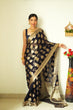 Load image into Gallery viewer, Gossamer 1-Minute Ready To Wear Black Soft Silk Saree RTW