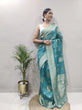 Load image into Gallery viewer, Dalliance 1-Minute Ready To Wear Sea Green Cotton Silk Saree RTW