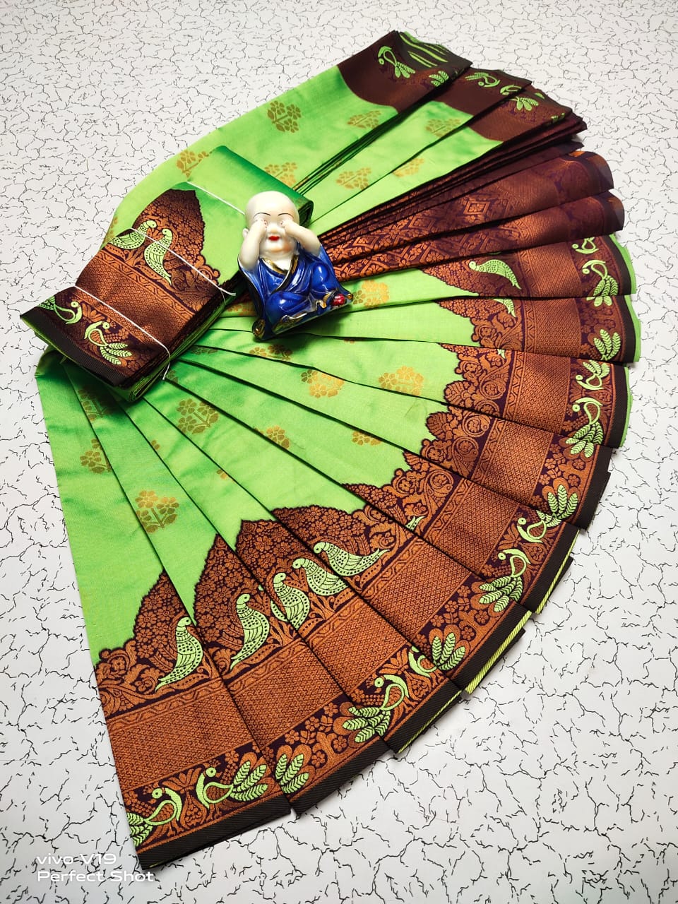 Imaginative Parrot Soft Banarasi Silk Saree With Woebegone Blouse Piece Shriji Main image