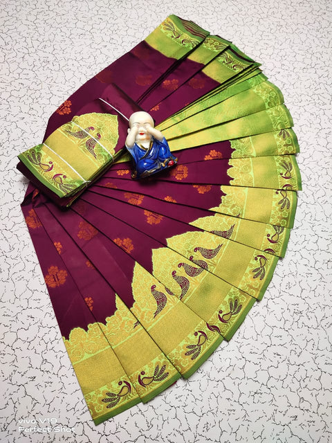 Transcendent Purple Soft Banarasi Silk Saree With Incredible Blouse Piece Shriji Main image
