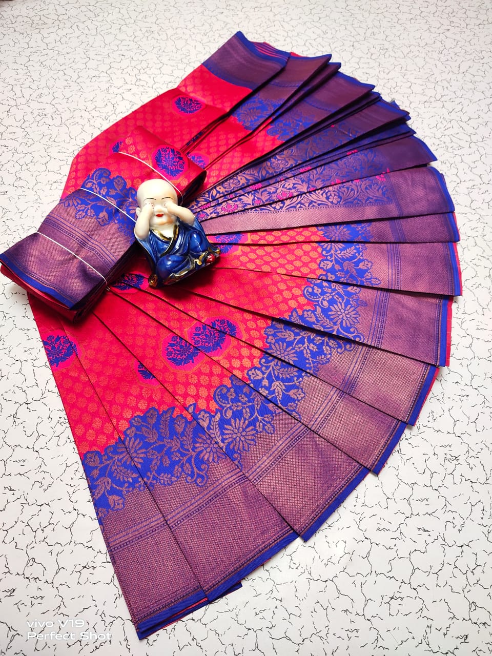 Ephemeral Dark Pink Soft Banarasi Silk Saree With Fairytale Blouse Piece Shriji Main image