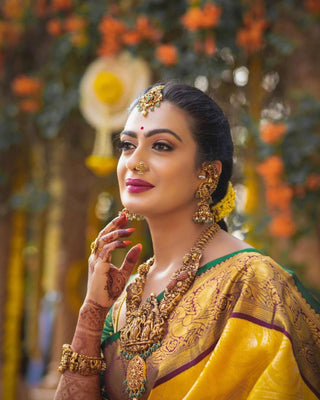 Incomparable Yellow Soft Banarasi Silk Saree With Flamboyant Blouse Piece Shriji