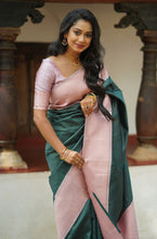 Load image into Gallery viewer, Glorious Dark Green Soft Silk Saree With Gorgeous Blouse Piece Shriji