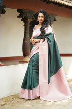 Load image into Gallery viewer, Glorious Dark Green Soft Silk Saree With Gorgeous Blouse Piece Shriji