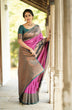 Load image into Gallery viewer, Fairytale Dark Pink Soft Silk Saree With Girlish Blouse Piece Shriji