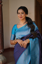 Load image into Gallery viewer, Admirable Navy Blue Soft Silk Saree With Extraordinary Blouse Piece Shriji
