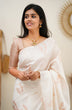 Load image into Gallery viewer, Epiphany White Soft Silk Saree With Breathtaking Blouse Piece Shriji