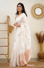 Load image into Gallery viewer, Epiphany White Soft Silk Saree With Breathtaking Blouse Piece Shriji