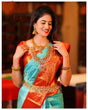 Load image into Gallery viewer, Groovy Turquoise Soft Silk Saree with Propinquity Blouse Piece Shriji