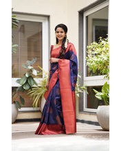 Load image into Gallery viewer, Tempting Navy Blue Soft Silk Saree With Glittering Blouse Piece Shriji