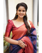 Load image into Gallery viewer, Tempting Navy Blue Soft Silk Saree With Glittering Blouse Piece Shriji