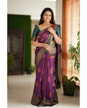Load image into Gallery viewer, Gratifying Purple Soft Silk Saree With Snazzy Blouse Piece Shriji
