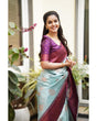 Load image into Gallery viewer, Sempiternal Sky Soft Silk Saree With Denouement Blouse Piece Shriji