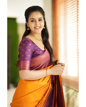 Load image into Gallery viewer, Smashing Yellow Soft Silk Saree With Scrumptious Blouse Piece Shriji