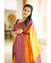 Load image into Gallery viewer, Smashing Yellow Soft Silk Saree With Scrumptious Blouse Piece Shriji