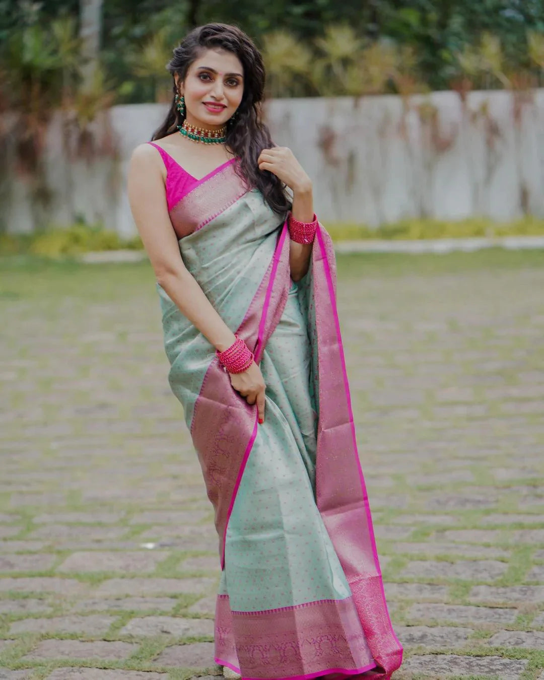 Classic Sea Green Soft Silk Saree With Murmurous Blouse Piece Shriji