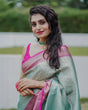 Load image into Gallery viewer, Classic Sea Green Soft Silk Saree With Murmurous Blouse Piece Shriji