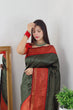 Load image into Gallery viewer, Pleasurable Dark Green Soft Silk Saree With Seraglio Blouse Piece Shriji